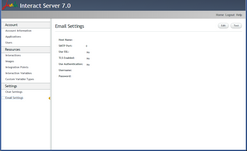 Email Settings Page with Default Settings