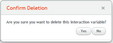 Delete Interaction Variable Warning