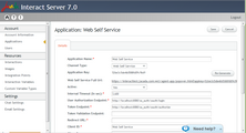 Updating Web Self Service Settings