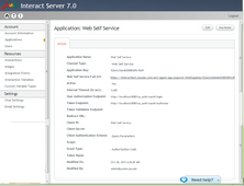 Web Self Service Settings