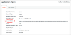Agent Application: Details Tab