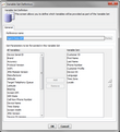 Variable Set Definition Dialog